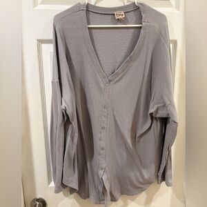 Waffle-Knit Cardigan